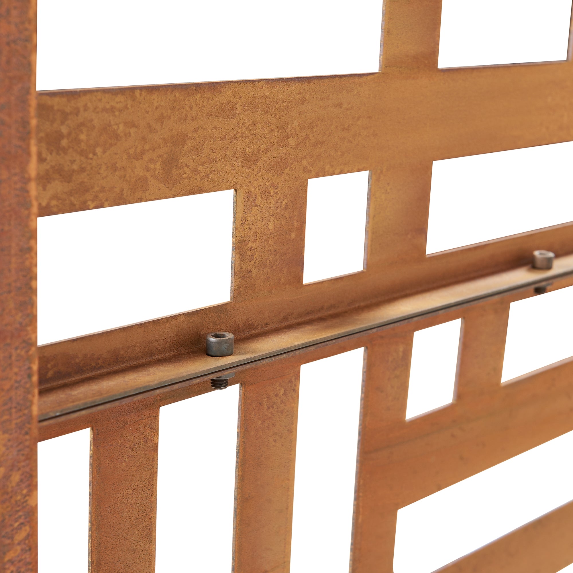 Pannello Divisorio Bernalda Struttura Traforata in Acciaio 180 x 120 cm Marrone Ossidato casa.pro