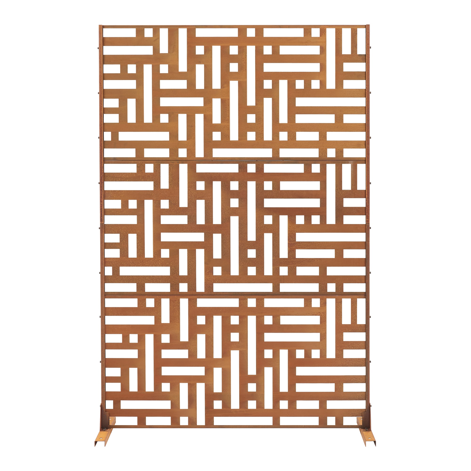 Pannello Divisorio Bernalda Struttura Traforata in Acciaio 180 x 120 cm Marrone Ossidato casa.pro