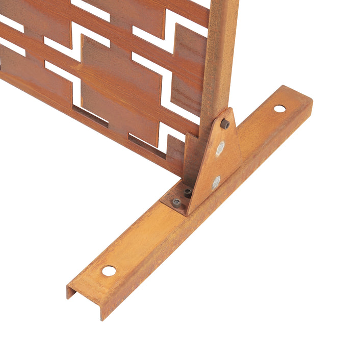 Pannello Divisorio Basciano Struttura Traforata in Acciaio 180 x 120 cm Marrone Ossidato casa.pro