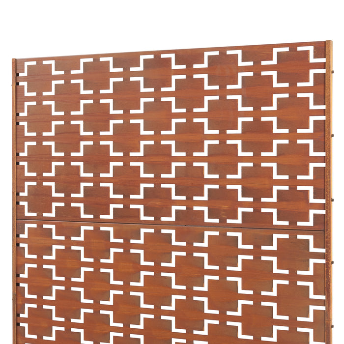 Pannello Divisorio Basciano Struttura Traforata in Acciaio 180 x 120 cm Marrone Ossidato casa.pro