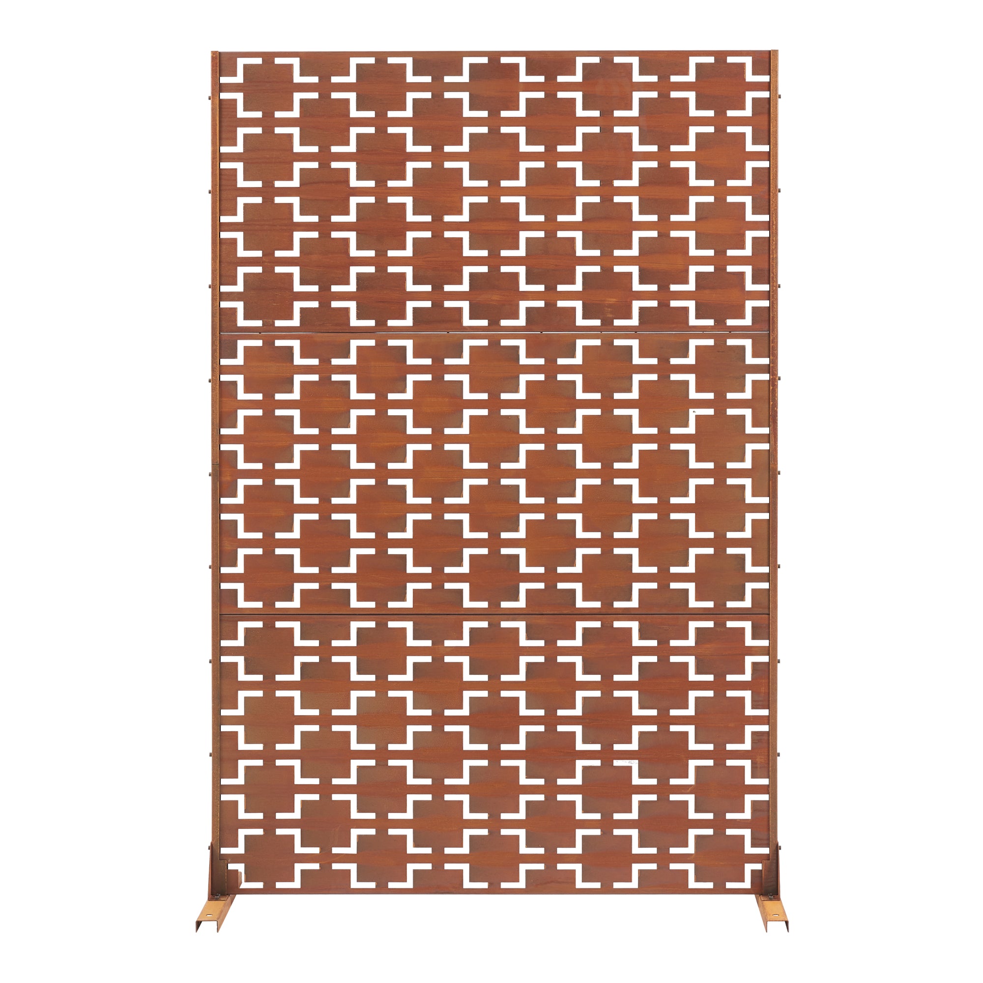 Pannello Divisorio Basciano Struttura Traforata in Acciaio 180 x 120 cm Marrone Ossidato casa.pro