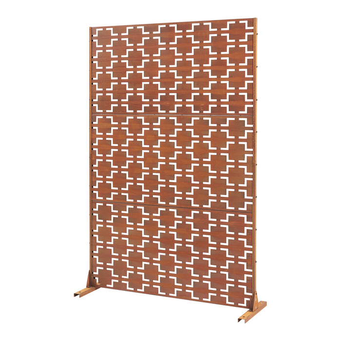 Pannello Divisorio Basciano Struttura Traforata in Acciaio 180 x 120 cm Marrone Ossidato casa.pro