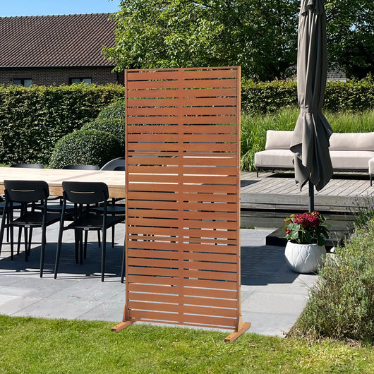 Pannello Divisorio Nodepp da Esterno in Acciaio Corten 180x90 cm Marrone Ossidato casa.pro