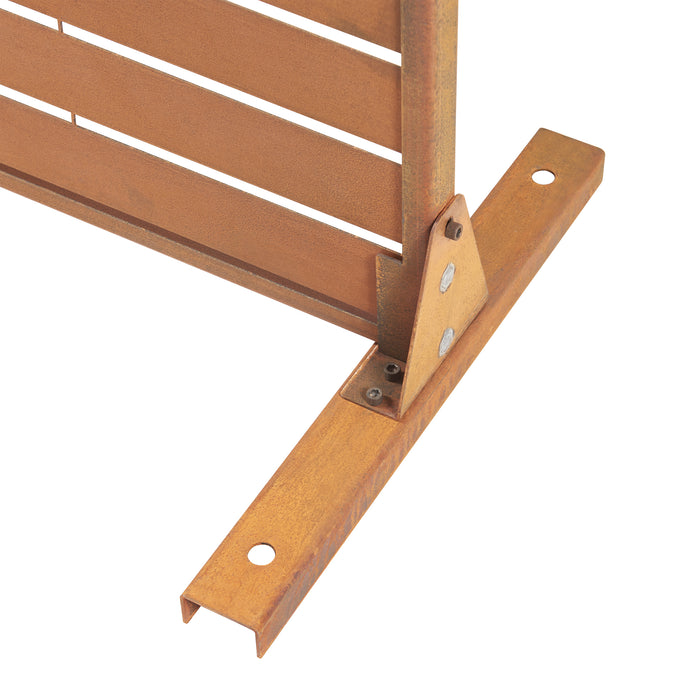 Pannello Divisorio Nodepp da Esterno in Acciaio Corten 180x90 cm Marrone Ossidato casa.pro