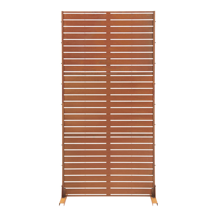 Pannello Divisorio Nodepp da Esterno in Acciaio Corten 180x90 cm Marrone Ossidato casa.pro