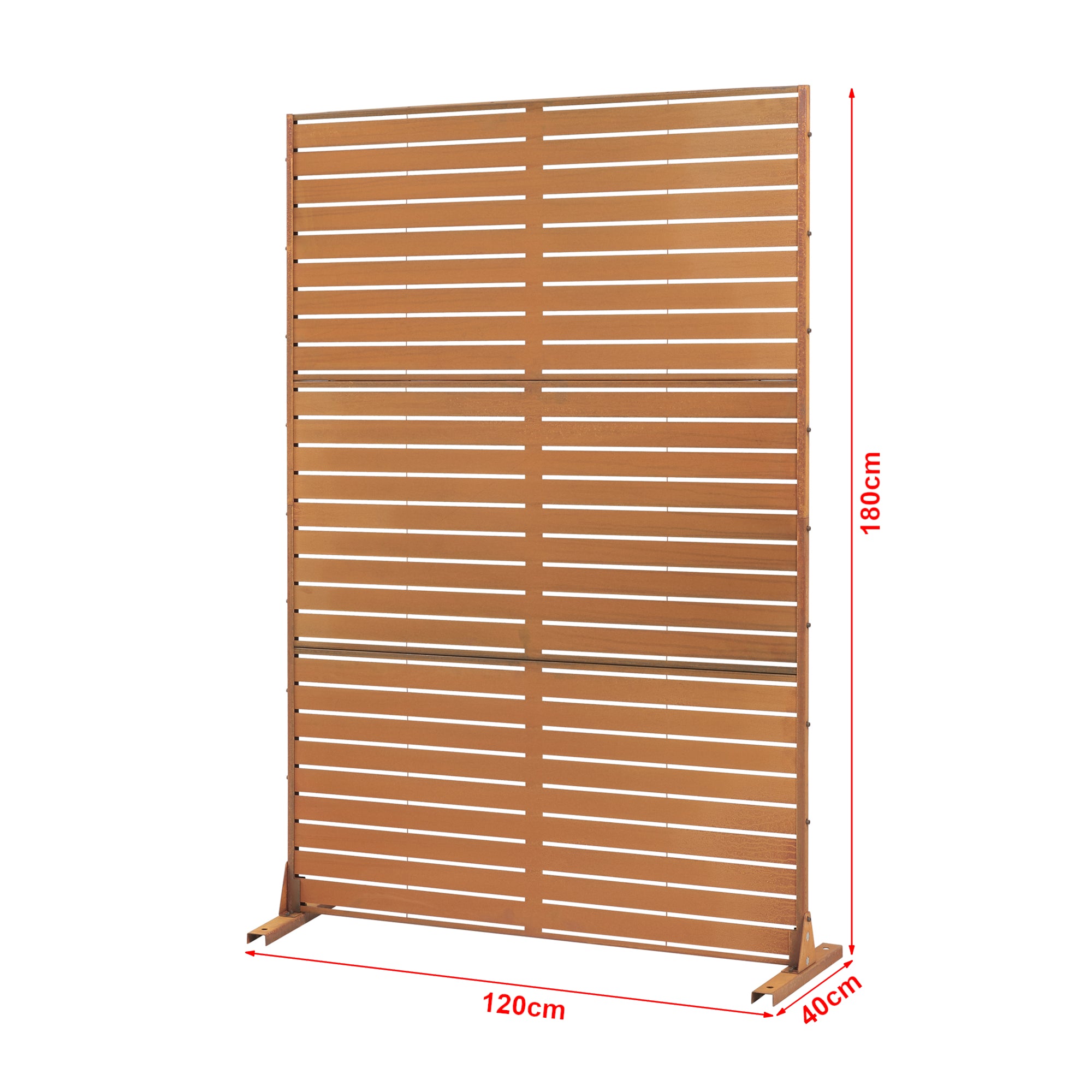 Pannello Divisorio Nodepp da Esterno in Acciaio Corten 180x120 cm Marrone Ossidato casa.pro