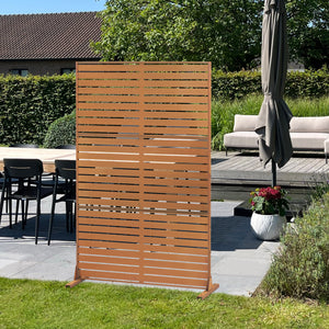 Pannello Divisorio Nodepp da Esterno in Acciaio Corten 180x120 cm Marrone Ossidato casa.pro