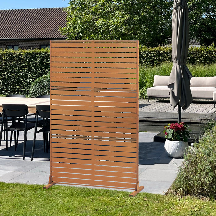 Pannello Divisorio Nodepp da Esterno in Acciaio Corten 180x120 cm Marrone Ossidato casa.pro