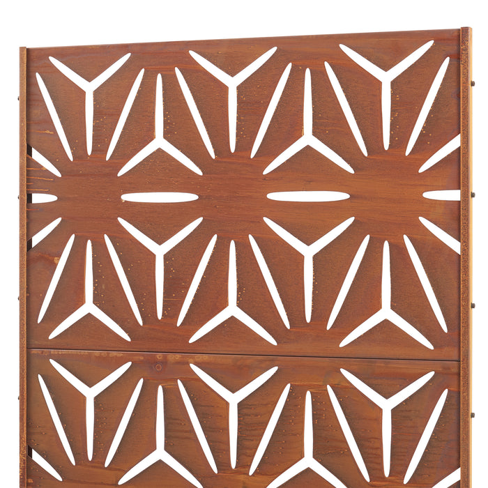 Pannello Divisorio Kilsturd in Acciaio Corten a Motivo Decorativo 180x90 cm - Marrone Ossidato casa.pro