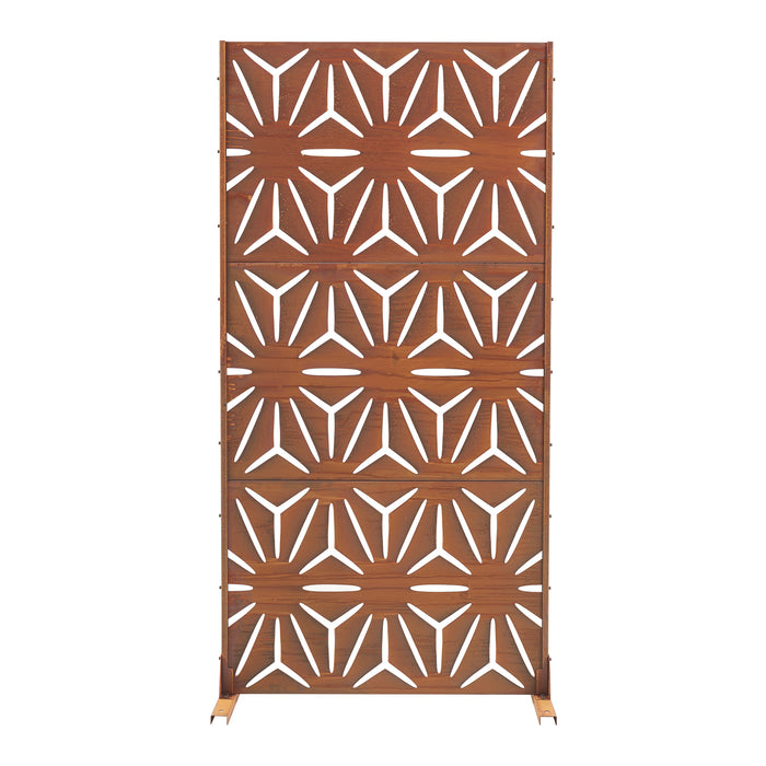 Pannello Divisorio Kilsturd in Acciaio Corten a Motivo Decorativo 180x90 cm - Marrone Ossidato casa.pro
