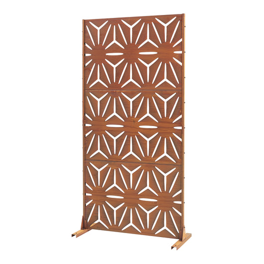 Pannello Divisorio Kilsturd in Acciaio Corten a Motivo Decorativo 180x90 cm - Marrone Ossidato casa.pro