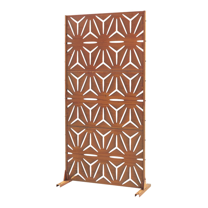 Pannello Divisorio Kilsturd in Acciaio Corten a Motivo Decorativo 180x90 cm - Marrone Ossidato casa.pro