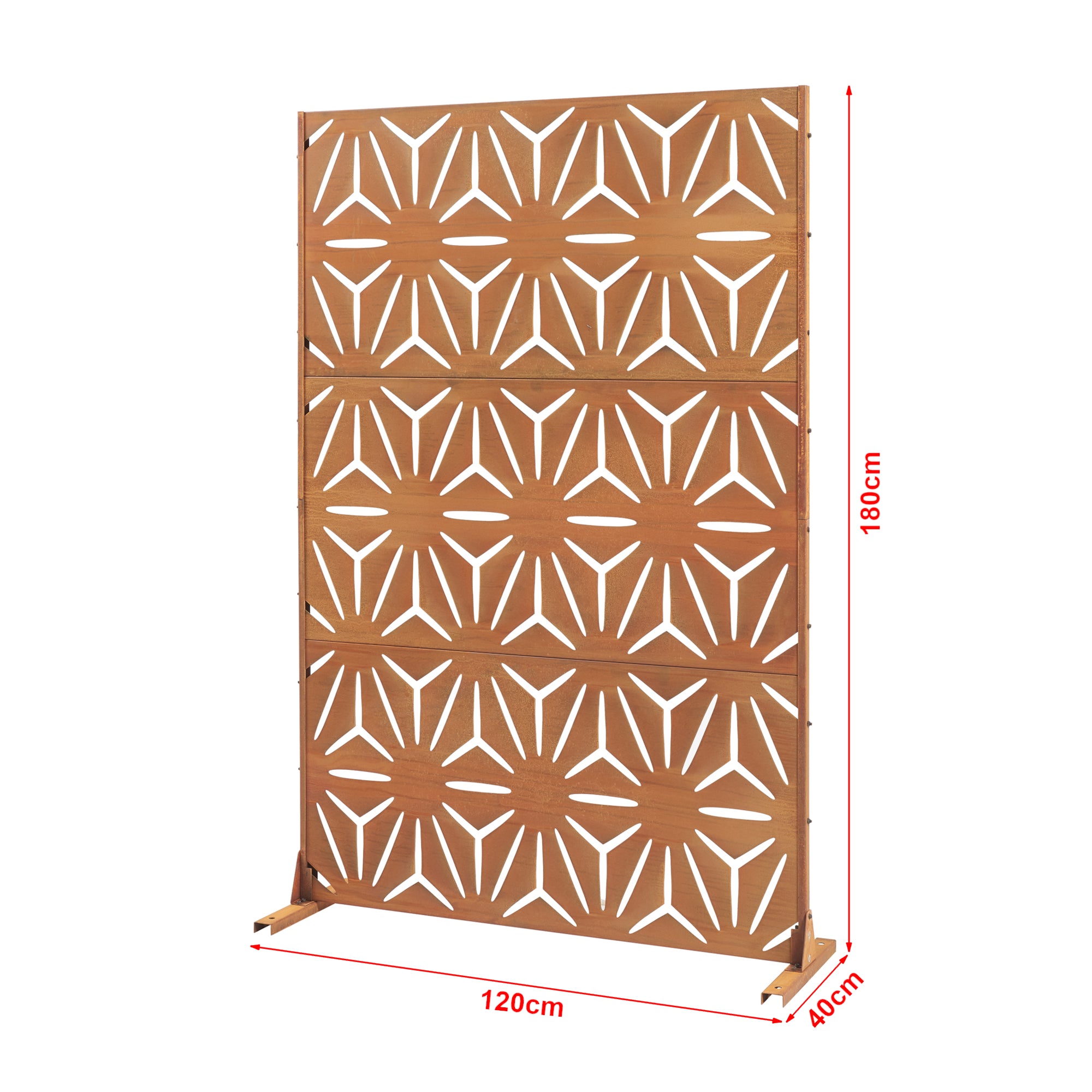 Pannello Divisorio Kilsturd in Acciaio Corten a Motivo Decorativo 180x120 cm - Marrone Ossidato casa.pro