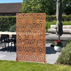 Pannello Divisorio Kilsturd in Acciaio Corten a Motivo Decorativo 180x120 cm - Marrone Ossidato casa.pro