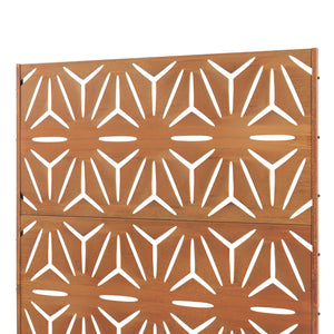 Pannello Divisorio Kilsturd in Acciaio Corten a Motivo Decorativo 180x120 cm - Marrone Ossidato casa.pro
