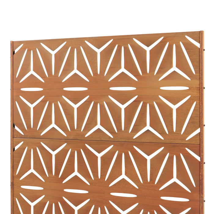 Pannello Divisorio Kilsturd in Acciaio Corten a Motivo Decorativo 180x120 cm - Marrone Ossidato casa.pro