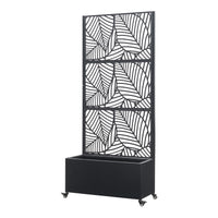 Fioriera con Spalliera Surnskoki in Acciaio Separè con Portapiante e Rotelle - Nero casa.pro