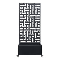 Fioriera con Spalliera Bernalda a 4 Rotelle - Acciaio Nero casa.pro