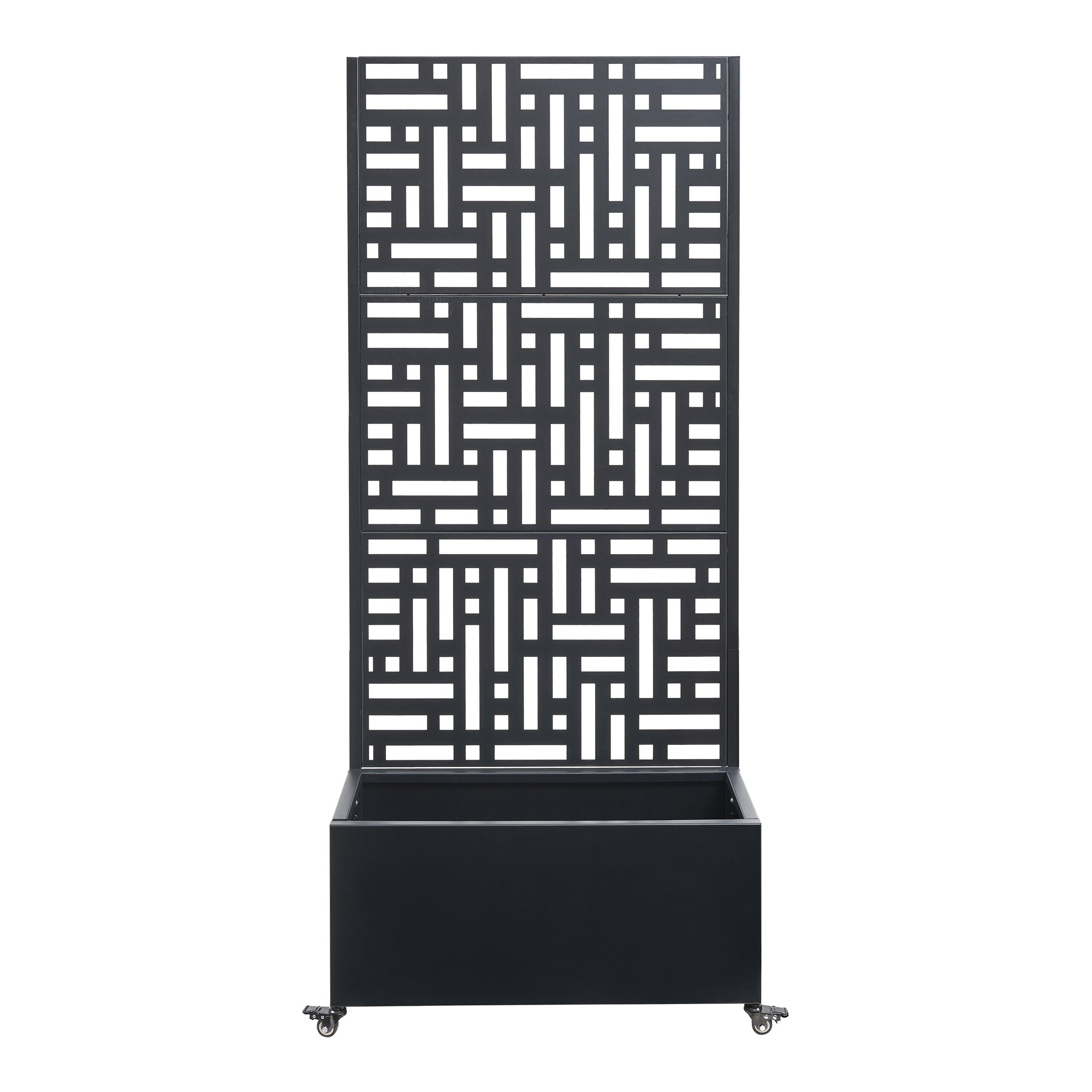 Fioriera con Spalliera Bernalda a 4 Rotelle - Acciaio Nero casa.pro