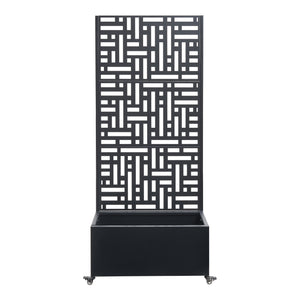 Fioriera con Spalliera Bernalda a 4 Rotelle - Acciaio Nero casa.pro