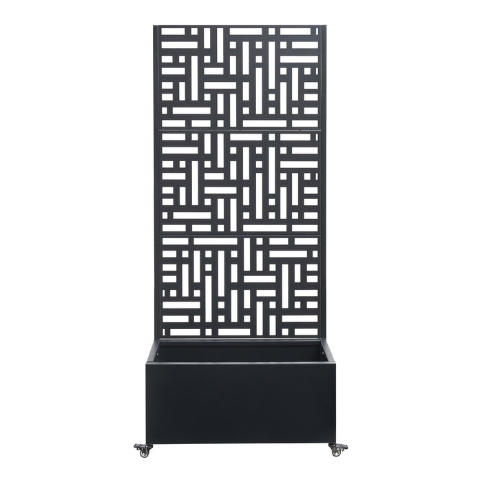 Fioriera con Spalliera Bernalda a 4 Rotelle - Acciaio Nero casa.pro