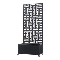 Fioriera con Spalliera Bernalda a 4 Rotelle - Acciaio Nero casa.pro