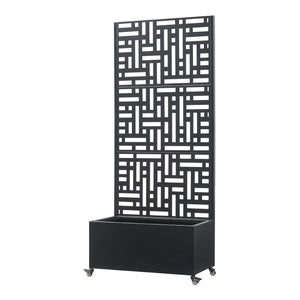 Fioriera con Spalliera Bernalda a 4 Rotelle - Acciaio Nero casa.pro