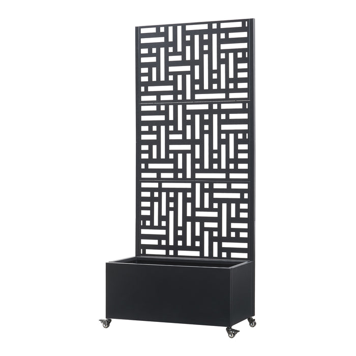 Fioriera con Spalliera Bernalda a 4 Rotelle - Acciaio Nero casa.pro