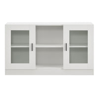 Mobile Vetrinetta Glastür Armadietto Mobile TV 70 x 120 x 30,5 cm Bianco [en.casa]