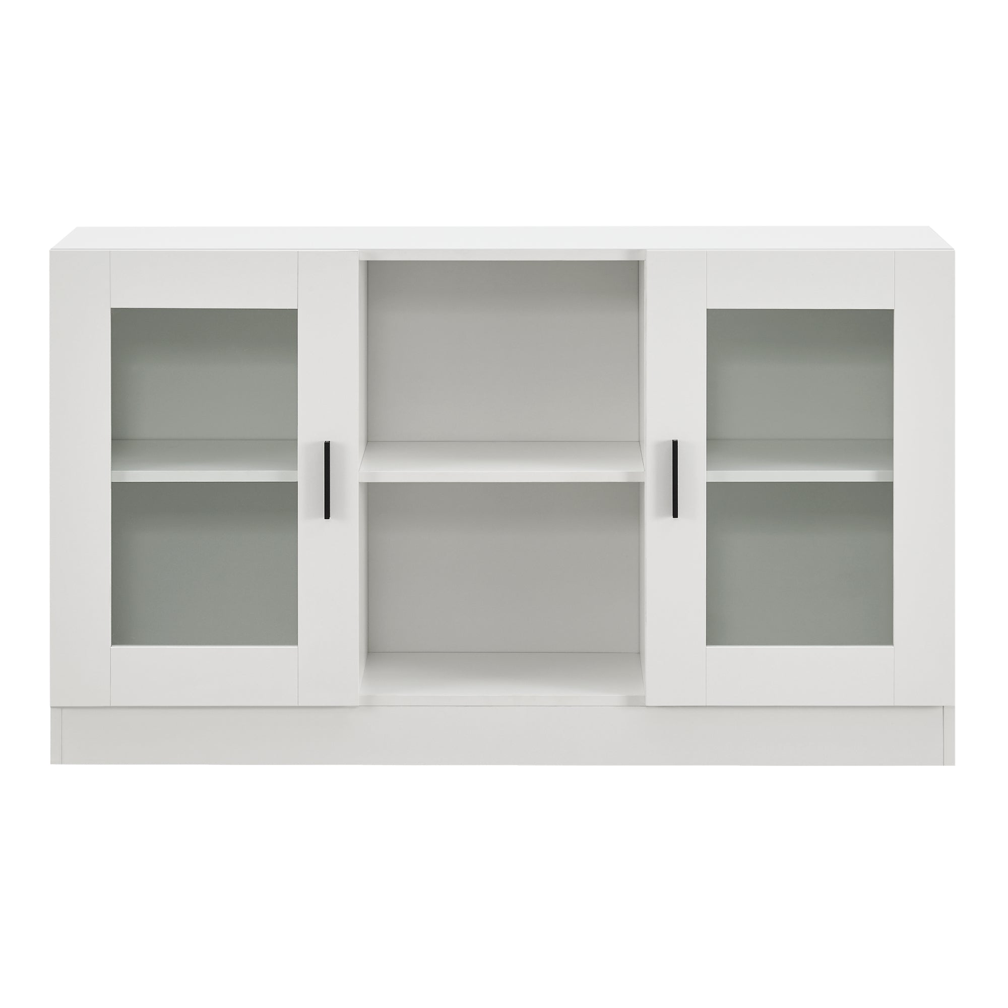 Mobile Vetrinetta Glastür Armadietto Mobile TV 70 x 120 x 30,5 cm Bianco [en.casa]