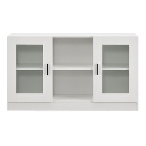 Mobile Vetrinetta Glastür Armadietto Mobile TV 70 x 120 x 30,5 cm Bianco [en.casa]