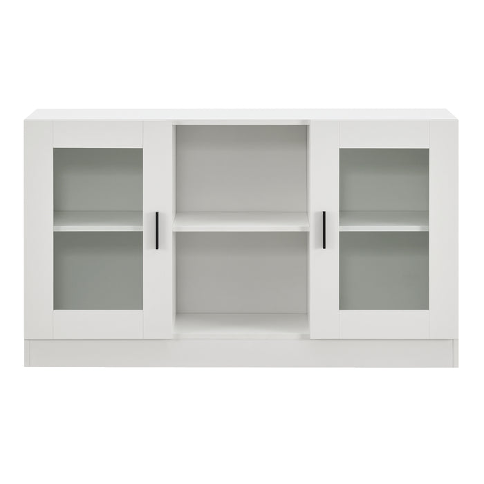 Mobile Vetrinetta Glastür Armadietto Mobile TV 70 x 120 x 30,5 cm Bianco [en.casa]