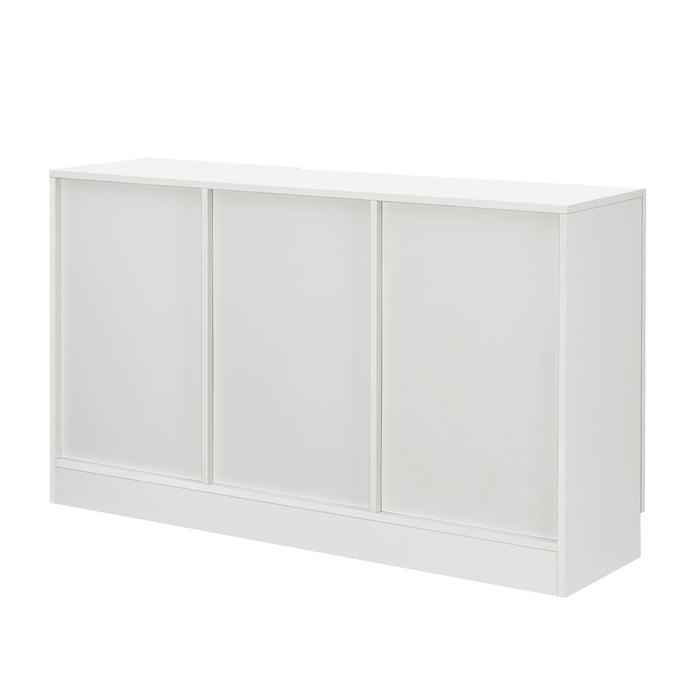 Mobile Vetrinetta Glastür Armadietto Mobile TV 70 x 120 x 30,5 cm Bianco [en.casa]