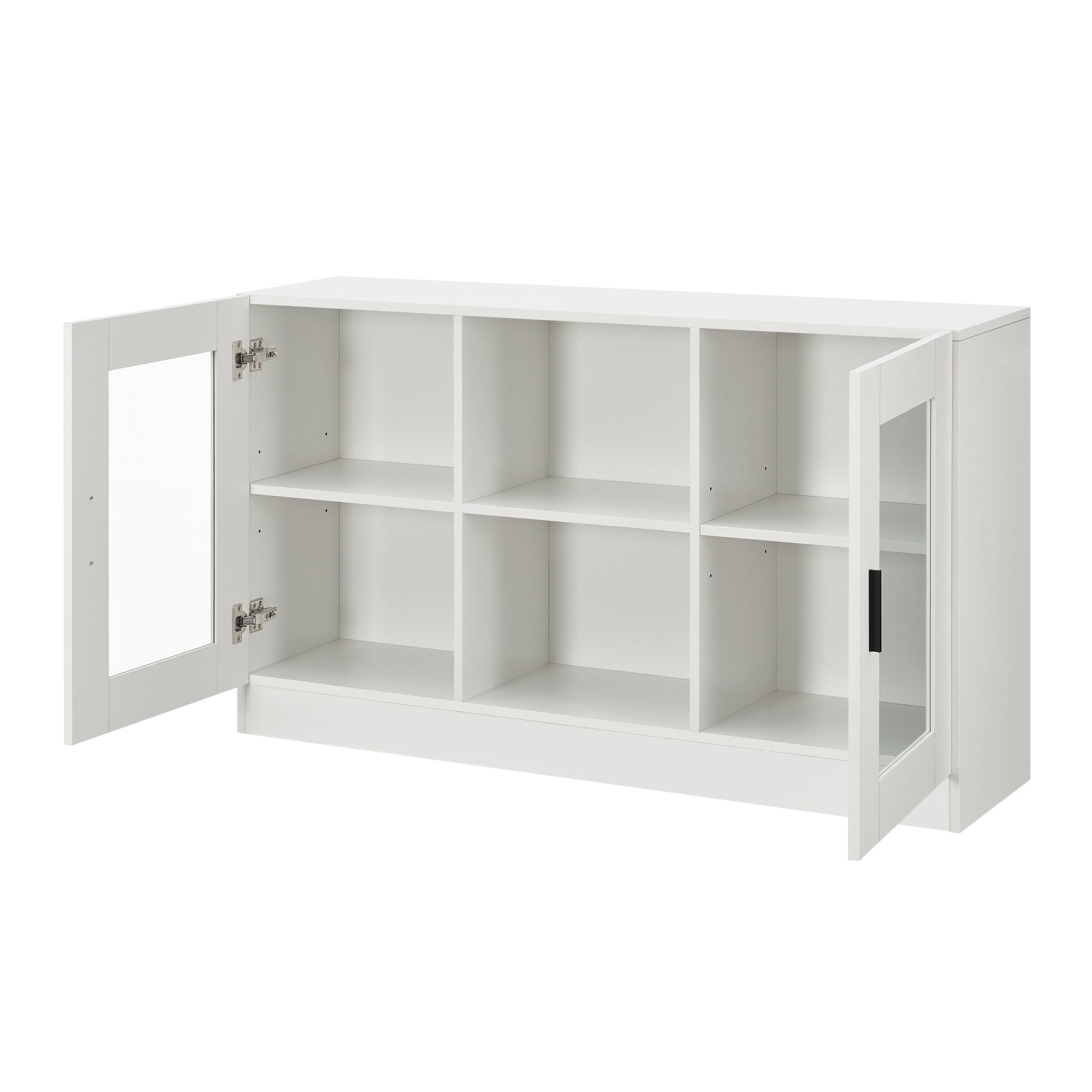 Mobile Vetrinetta Glastür Armadietto Mobile TV 70 x 120 x 30,5 cm Bianco [en.casa]