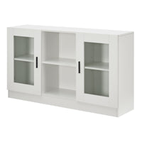 Mobile Vetrinetta Glastür Armadietto Mobile TV 70 x 120 x 30,5 cm Bianco [en.casa]