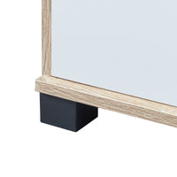 Comò Stretto Bobeck con Ante e Cassetto - Effetto Rovere / Bianco [en.casa]