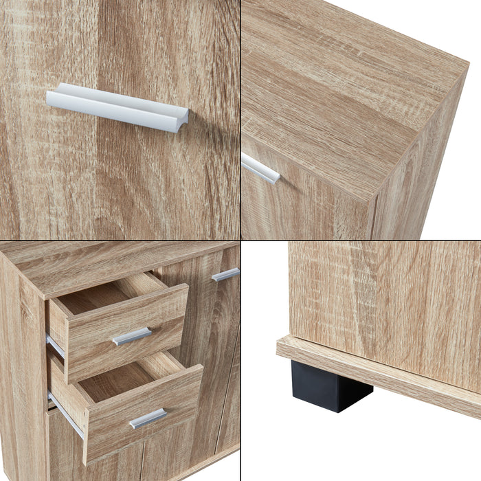 Armadietto Multiuso Crimla con Ante e Cassetti - Effetto Rovere Sonoma [en.casa]