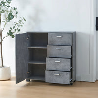 Comò Döbritz Multiuso - Effetto Cemento [en.casa]