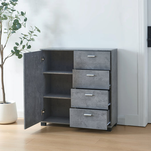 Comò Döbritz Multiuso - Effetto Cemento [en.casa]