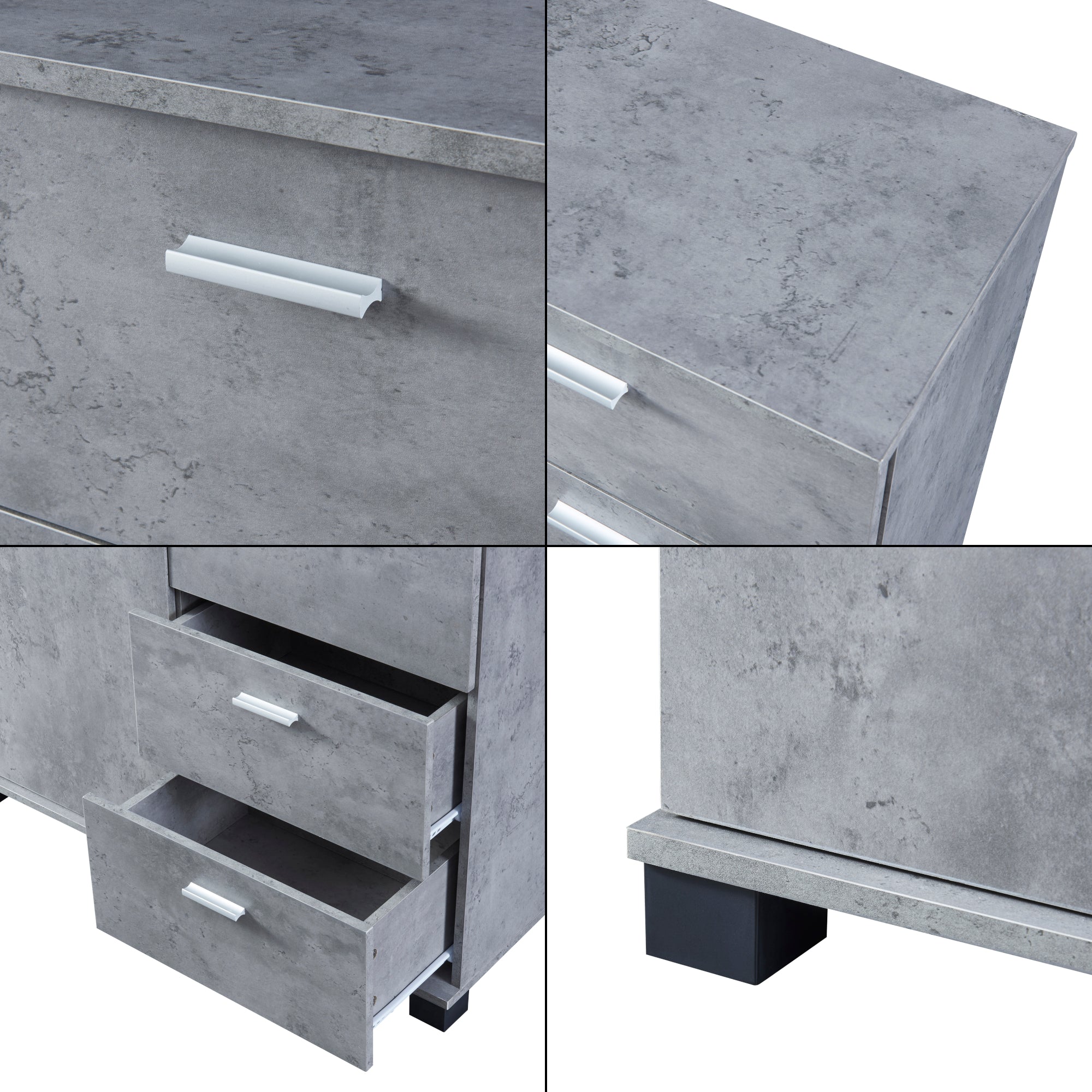 Comò Döbritz Multiuso - Effetto Cemento [en.casa]