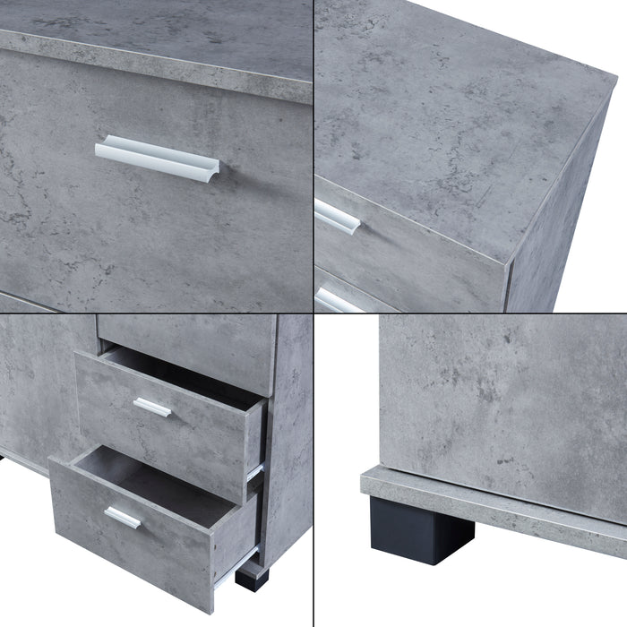 Comò Döbritz Multiuso - Effetto Cemento [en.casa]