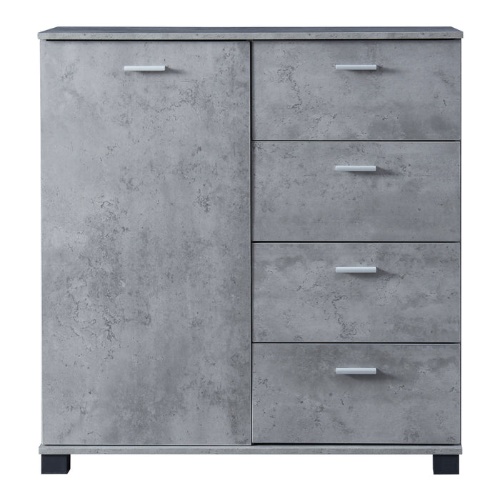 Comò Döbritz Multiuso - Effetto Cemento [en.casa]