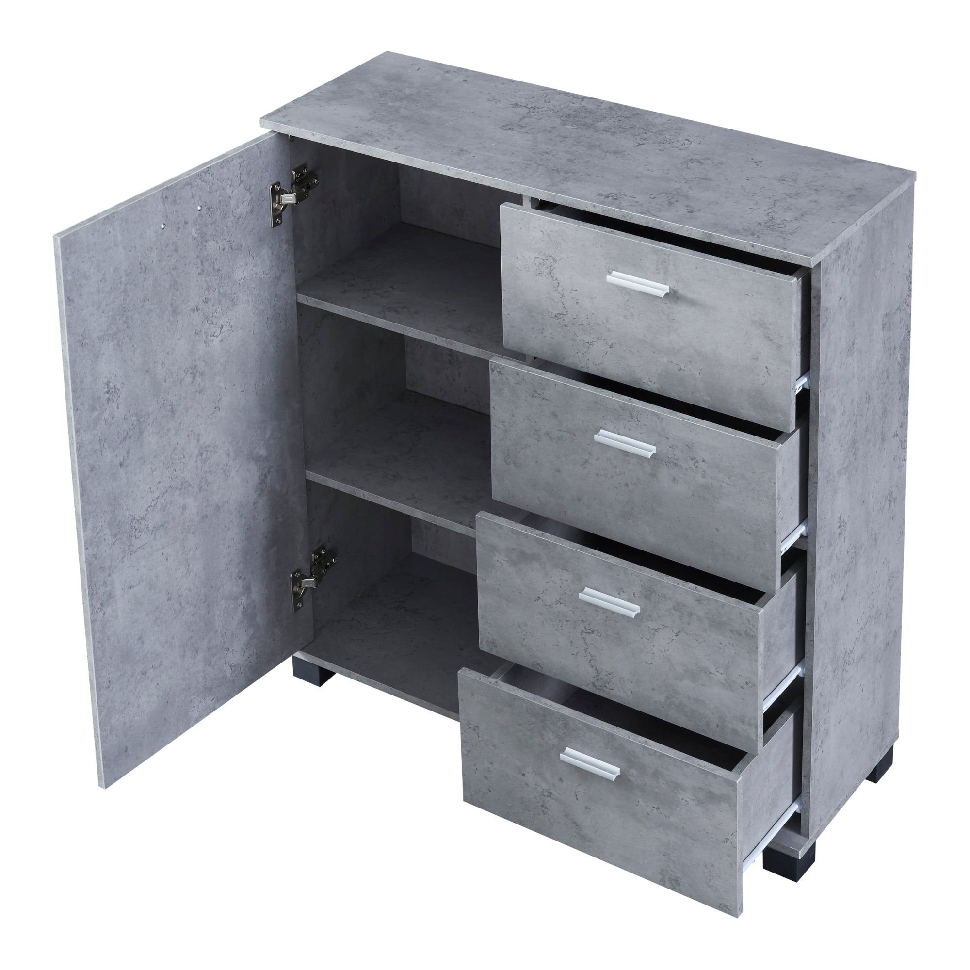 Comò Döbritz Multiuso - Effetto Cemento [en.casa]