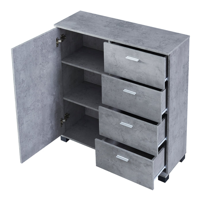 Comò Döbritz Multiuso - Effetto Cemento [en.casa]