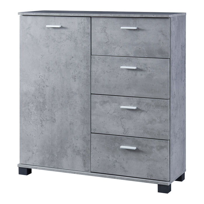 Comò Döbritz Multiuso - Effetto Cemento [en.casa]