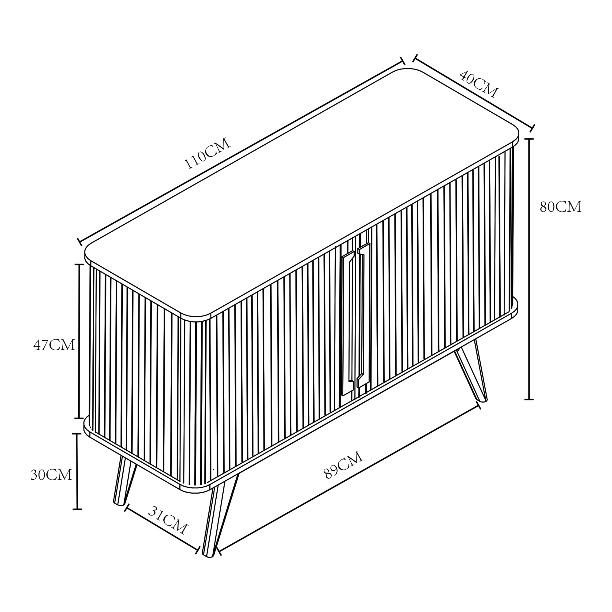 Armadietto Tysvær con 2 Ante Scorrevoli - Naturale / Azzurro [en.casa]