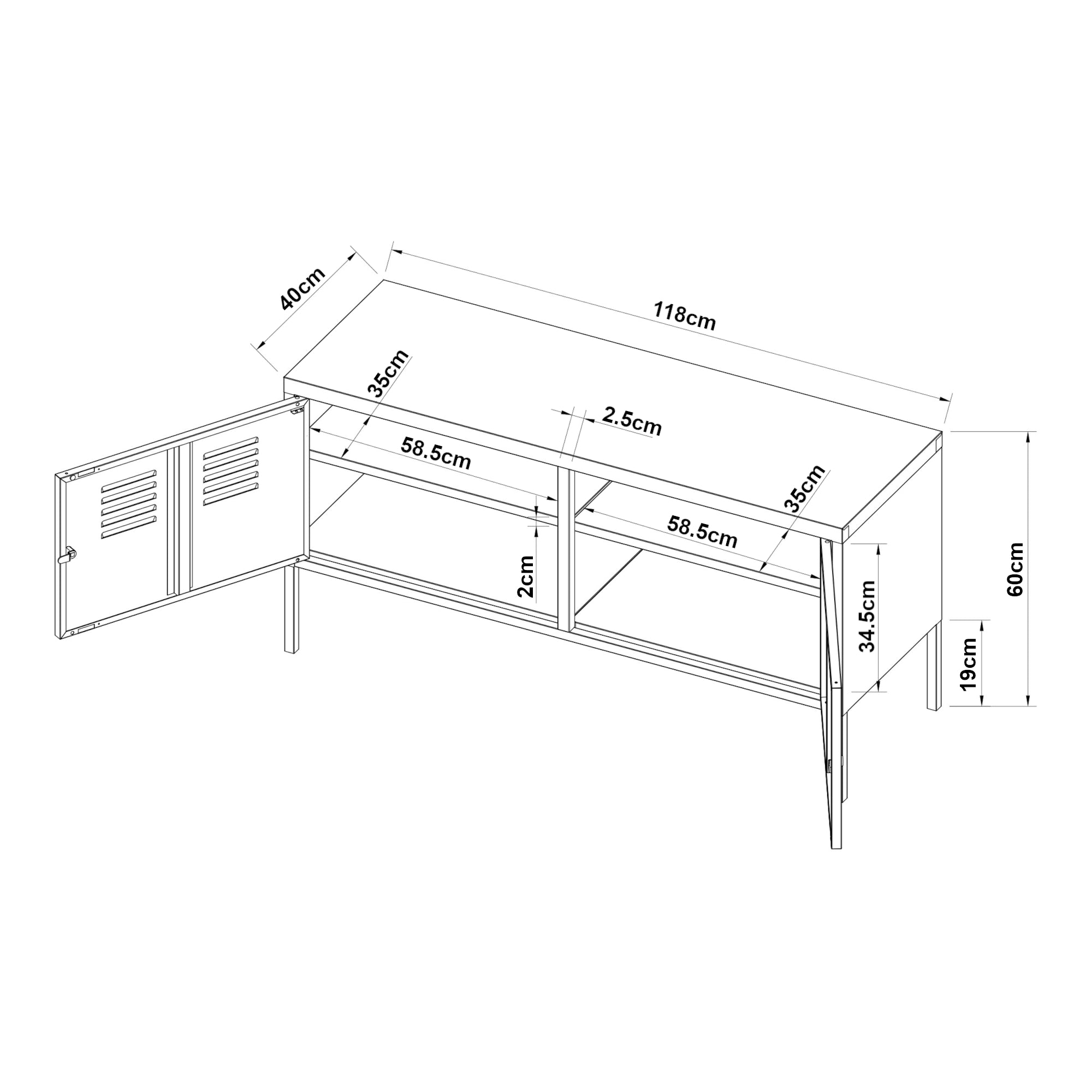 Armadietto Pyhtää per Archivio - Acciaio Bianco [en.casa]