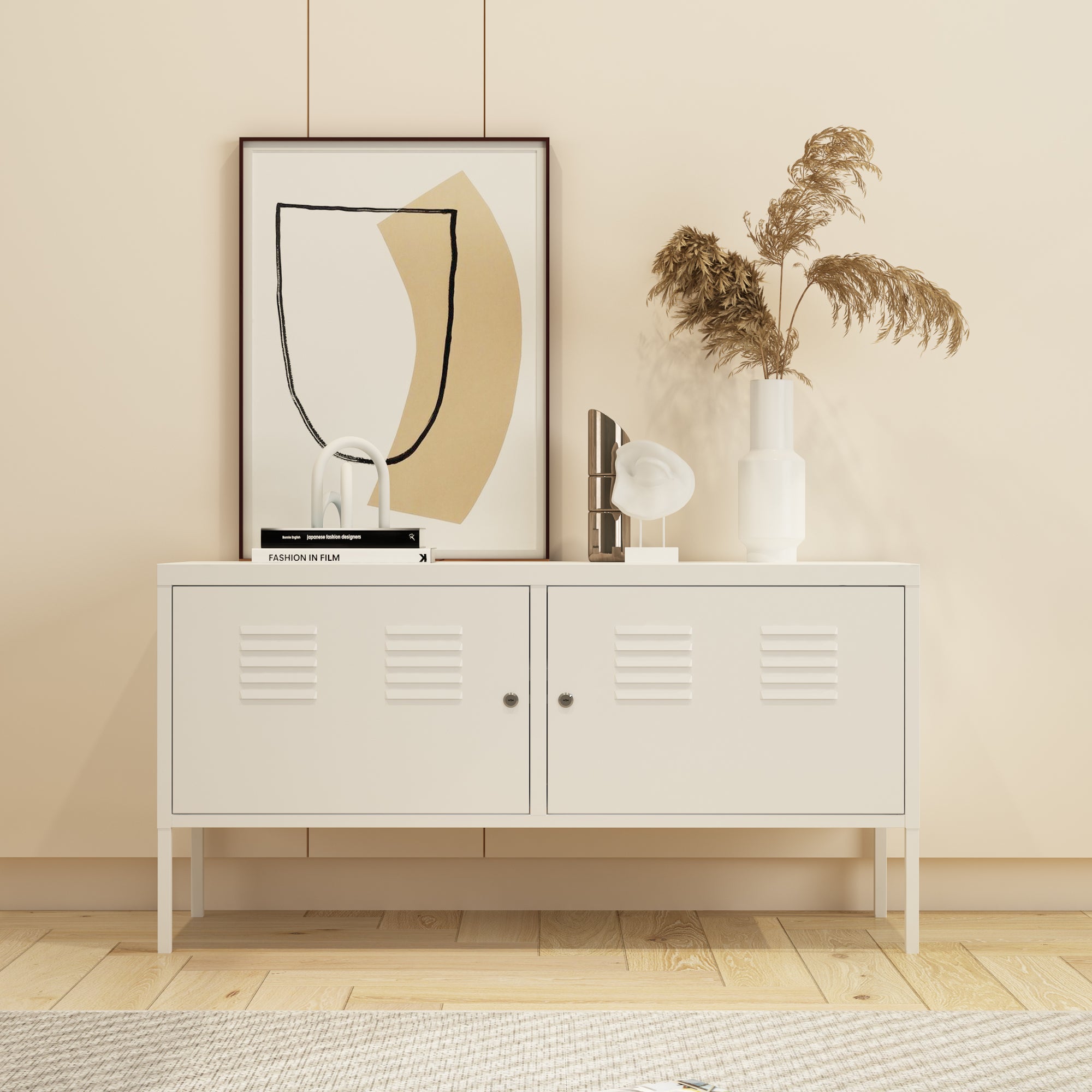 Armadietto Pyhtää per Archivio - Acciaio Bianco [en.casa]