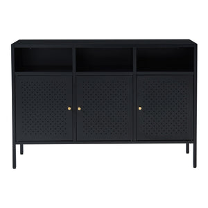 Credenza Comò Janakkala in Acciaio 119 x 35 x 80 cm - Nero [en.casa]