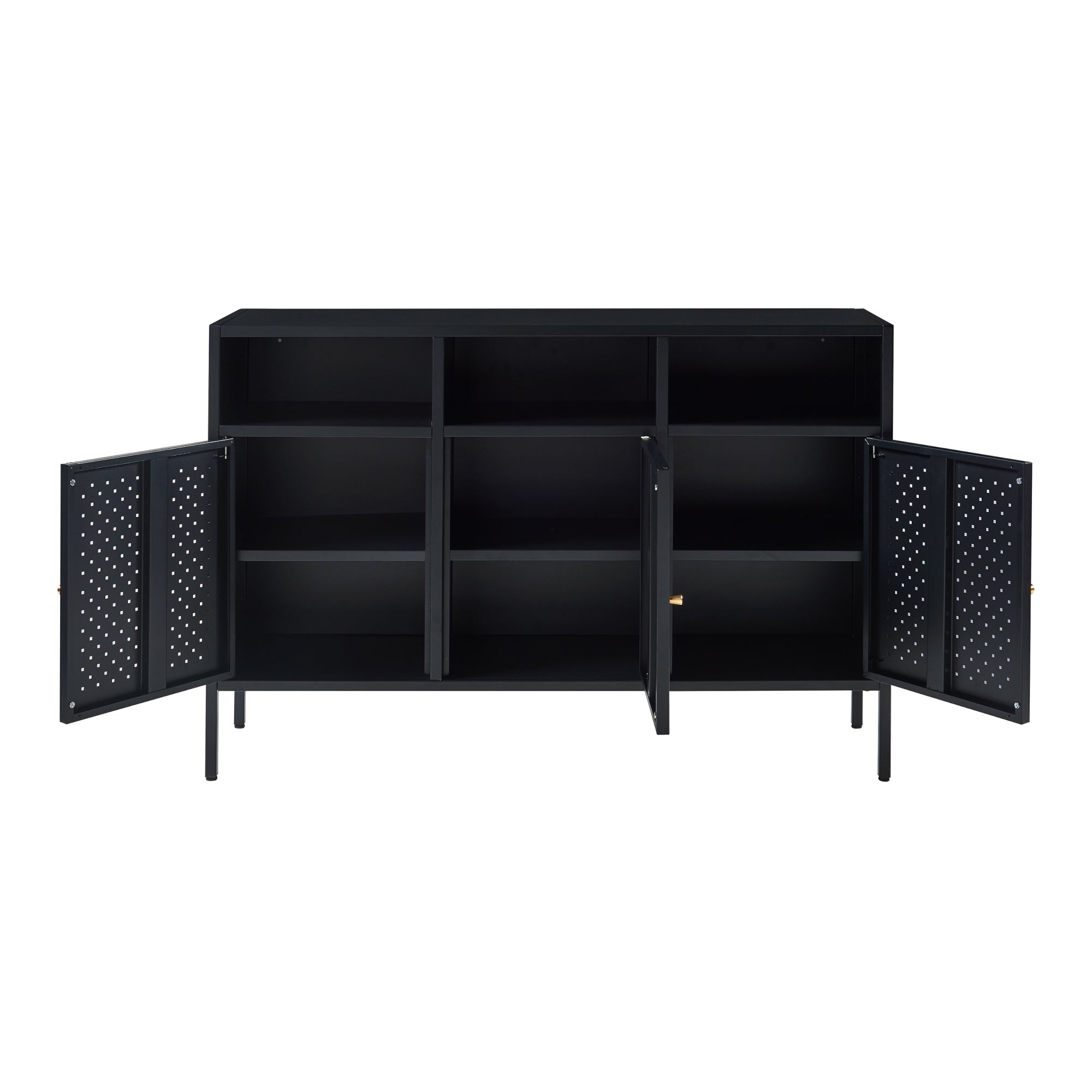Credenza Comò Janakkala in Acciaio 119 x 35 x 80 cm - Nero [en.casa]
